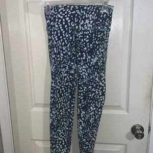 Blue and white cheetah leggings